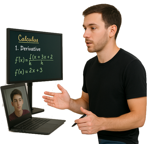 Profesor enseñando en videollamada